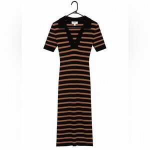 Striped Black and Brown Knit Dress